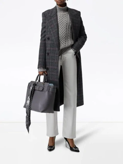 Shop Burberry The Medium Leather Belt Bag In Grey