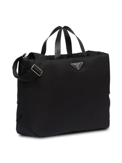 Shop Prada Medium Padded Nylon Tote In Black