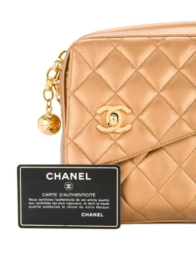 Pre-owned Chanel 1991-1994 Quilted Chain Shoulder Bag In Gold