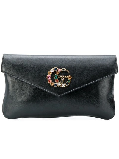 Shop Gucci Broadway Crystal Evening Bag In Black