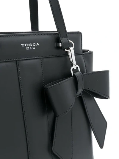 Shop Tosca Blu Bow Charm Tote Bag - Black