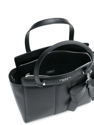 Shop Tosca Blu Bow Charm Tote Bag - Black