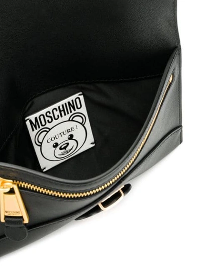 Shop Moschino Teddy Bear Clutch Bag In Black