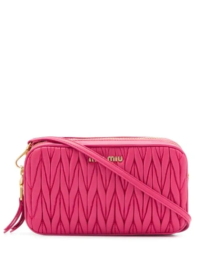 Shop Miu Miu Matelassé Crossbody Bag In Pink