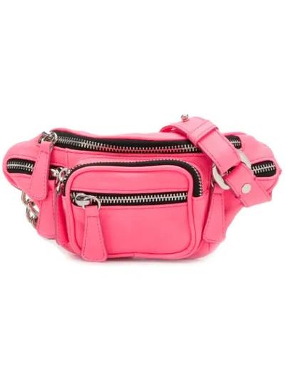 Shop Manokhi Chain Detail Belt Bag - Pink