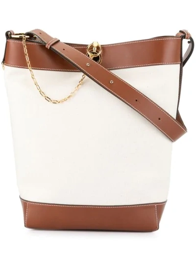 Shop Jw Anderson Chain Shoulder Bag In Neutrals