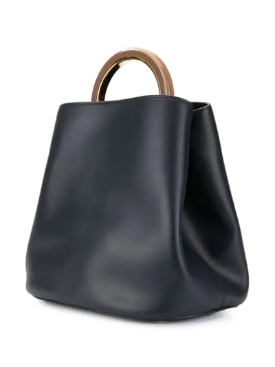 Shop Marni Top Handle Bucket Bag In Blue