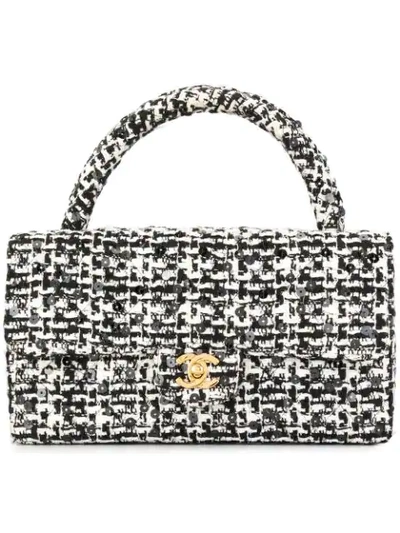 Pre-owned Chanel 1991-1994 Spangle Hand Bag In Black