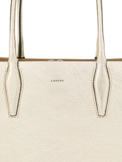 Shop Lanvin Journée Tote Bag In Gold