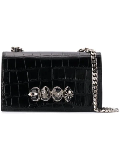 Shop Alexander Mcqueen Knuckleduster Shoulder Bag In Black