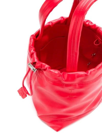 Shop Paco Rabanne Drawstring Bucket Bag In Red