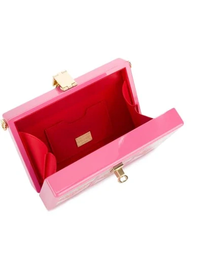 box clutch in printed lacquered wood