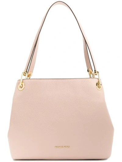 Shop Michael Michael Kors Raven Large Shoulder Bag In Pink