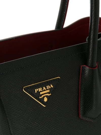 Shop Prada Double Handle Bag In Black