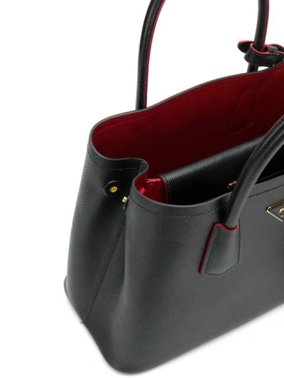 Shop Prada Double Handle Bag In Black