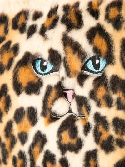 faux leopard fur clutch bag