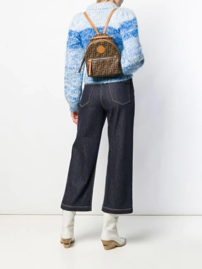 Shop Fendi Mini Monogram Backpack In Neutrals