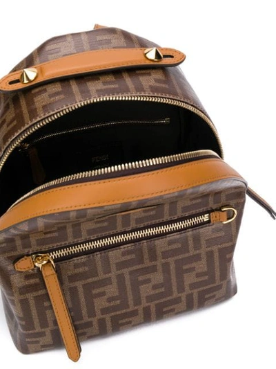 Shop Fendi Mini Monogram Backpack In Neutrals