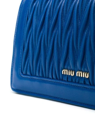 Shop Miu Miu Confidential Matelassé Shoulder Bag In Blue
