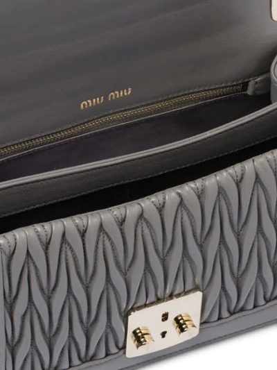 Shop Miu Miu Miu Confidential Shoulder Bag In Grey
