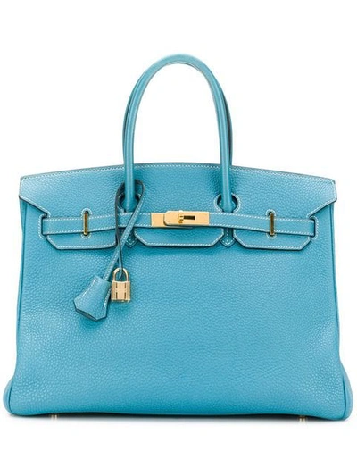 Shop Hermes Hermès  35cm Birkin Bag - Blue