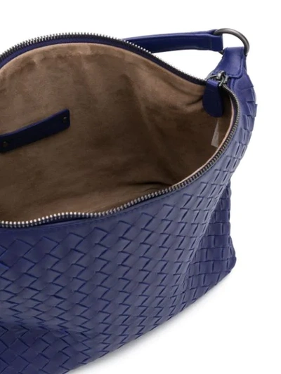 Shop Bottega Veneta Intrecciato Shoulder Bag In Blue