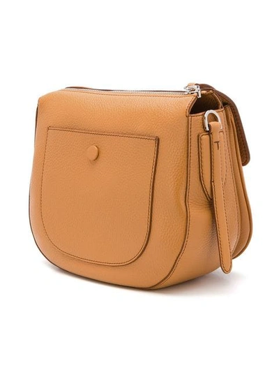 Shop Tod's Double T Shoulder Bag In Brown