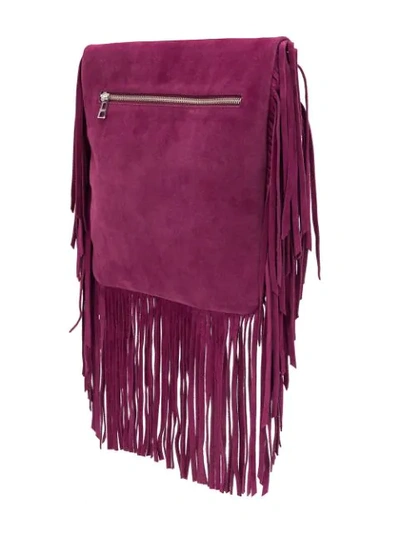 Shop Zadig & Voltaire Rockson Fringes Crossbody Bag In Purple