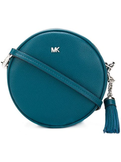 Shop Michael Michael Kors Mercer Circle Crossbody Bag - Blue