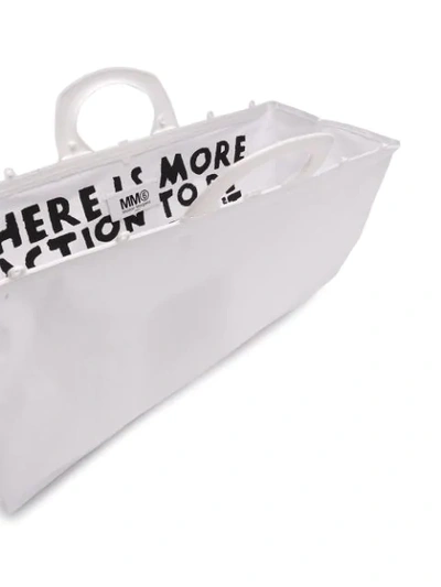 Shop Mm6 Maison Margiela Top Handle Tote Bag In White