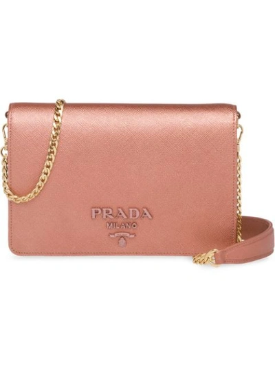 Shop Prada Chain Strap Mini Bag In Pink