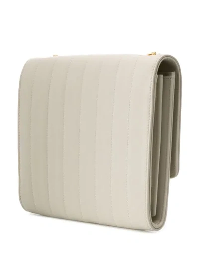 Shop Saint Laurent Vicky Quilted Shoulder Bag In 9207 Crema Soft
