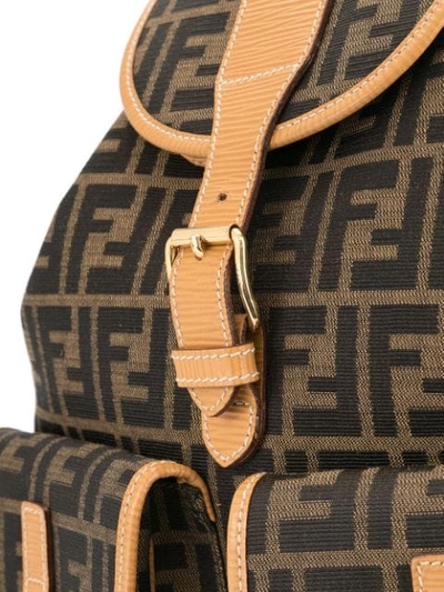 Pre-owned Fendi Zucca Pattern Backpack In Brown