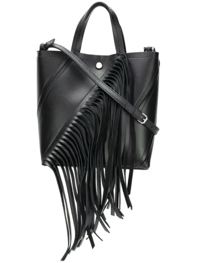 Shop Proenza Schouler Small Fringed Hex Tote In Black