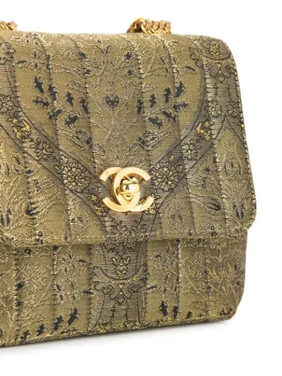Pre-owned Chanel 1994-1996  Nishijin-ori Cain Shoulder Bag In Metallic