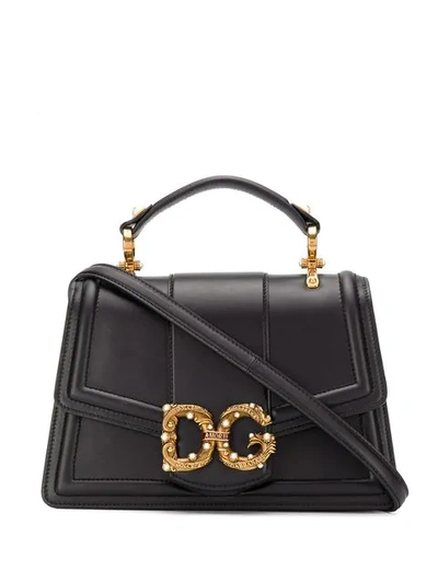 Shop Dolce & Gabbana Dg Amore Tote Bag In Black