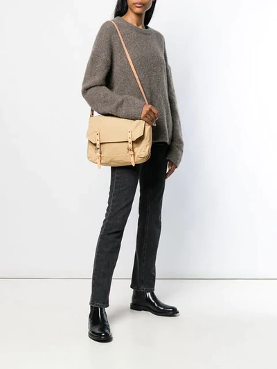 Shop Ally Capellino Double Buckle Crossbody Bag In Neutrals