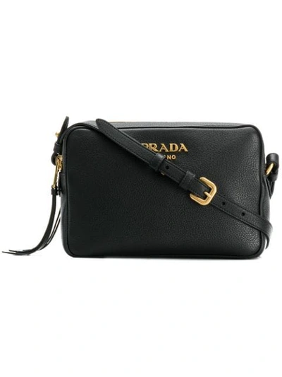 Shop Prada Logo Camera Bag In Black