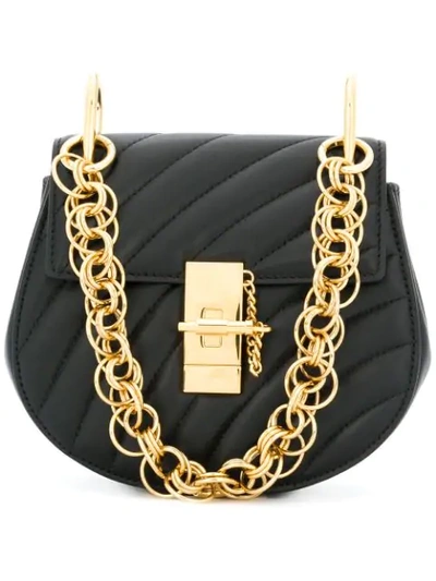 Shop Chloé Drew Bijou Mini Shoulder Bag In Black