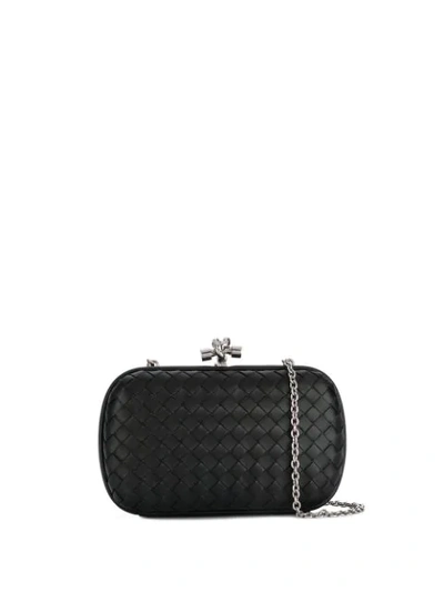 Shop Bottega Veneta Chain Knot Clutch Bag In Black