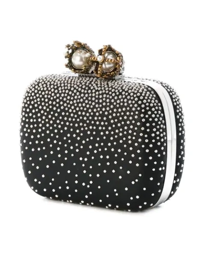 Shop Alexander Mcqueen Mini Queen & Queen Clutch - Black