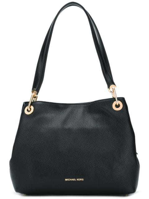 raven large pebbled leather shoulder bag