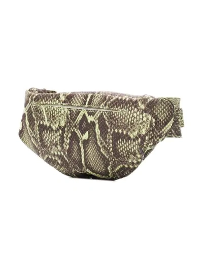 Shop Manokhi Snake Print Belt Bag In Green