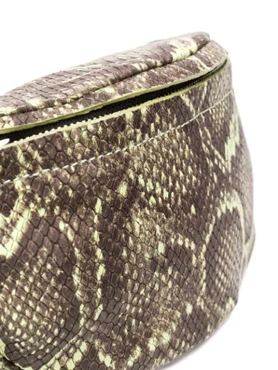 Shop Manokhi Snake Print Belt Bag In Green