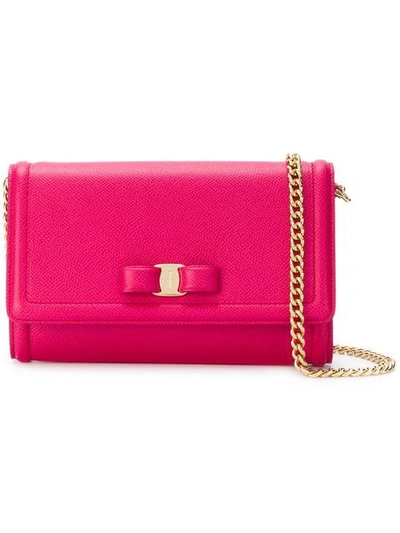 Shop Ferragamo Vara Bow Mini Bag In Begonia