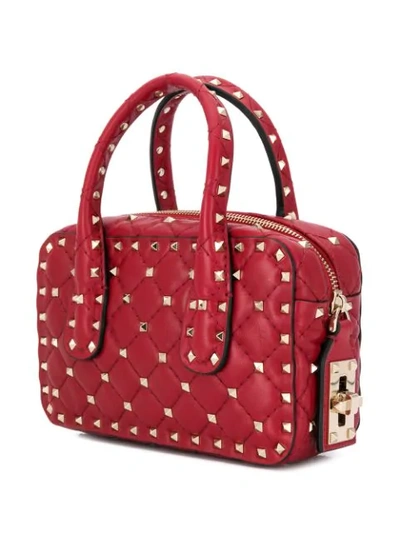 Shop Valentino Garavani Small Bauletto Rockstud Bag - Red
