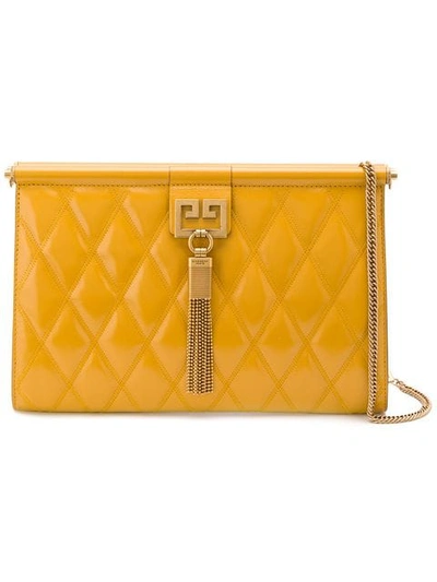 Shop Givenchy Gem Quilted Shoulder Bag In Yellow