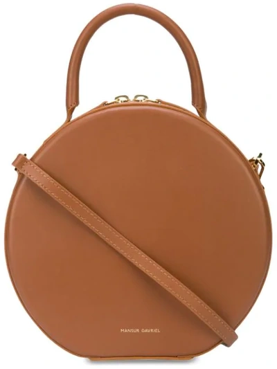 Shop Mansur Gavriel Circle Crossbody Bag In Brown