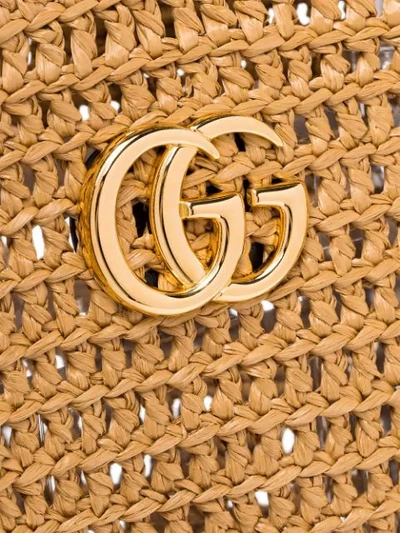 Shop Gucci Marmont 2.0 Logo-embellished Tote In Brown