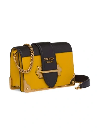Shop Prada Cahier Shoulder Bag In Yellow